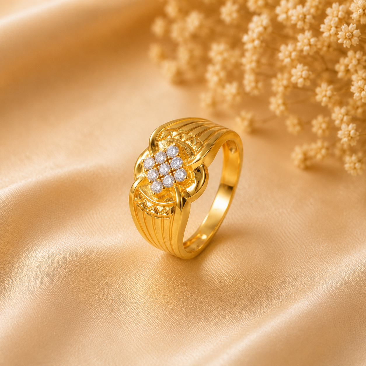 Eshan Radiant Bloom Gold Ring For Him