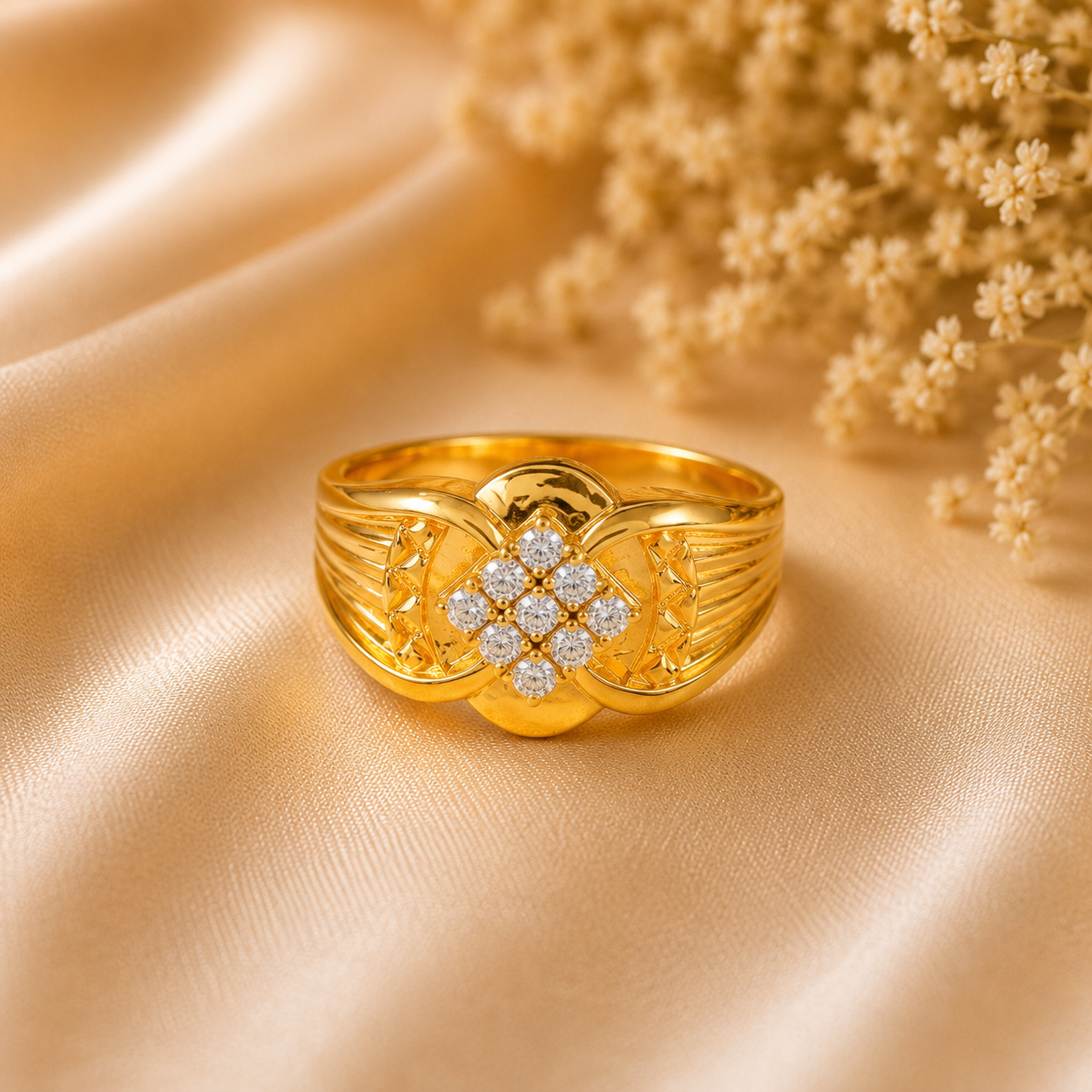 Eshan Radiant Bloom Gold Ring For Him