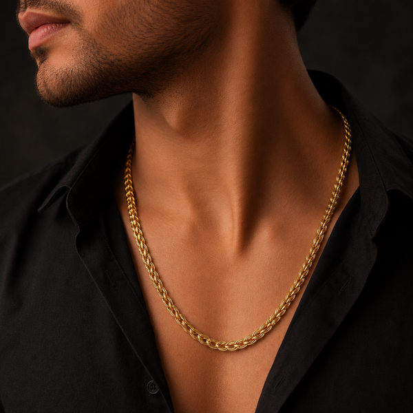 Arin Luxe Rope Gold Chain For Him