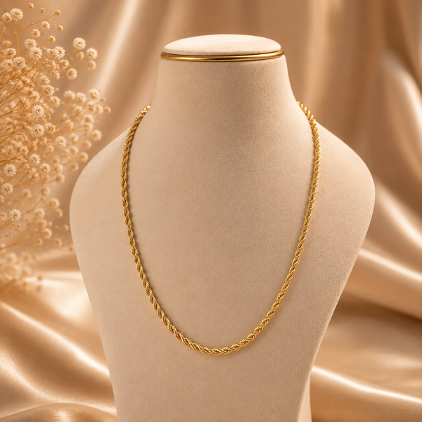 Twisted Rope Gold Chain For Him