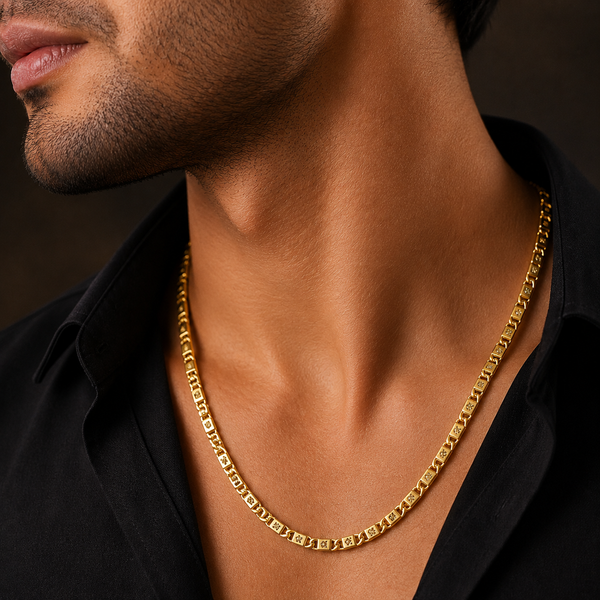 Moksh Box Link Gold Chain For Him