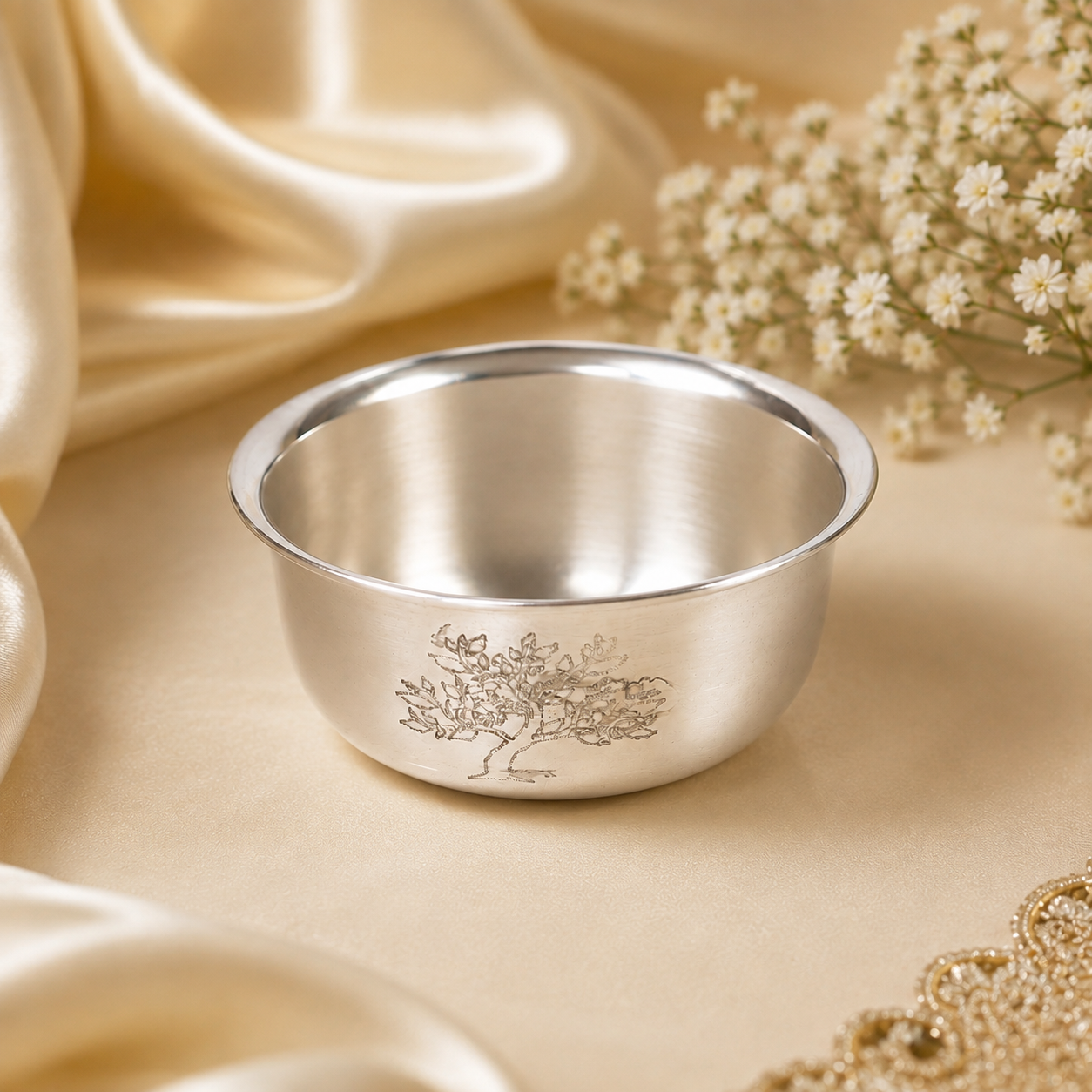 Floral Heritage Silver Bowl