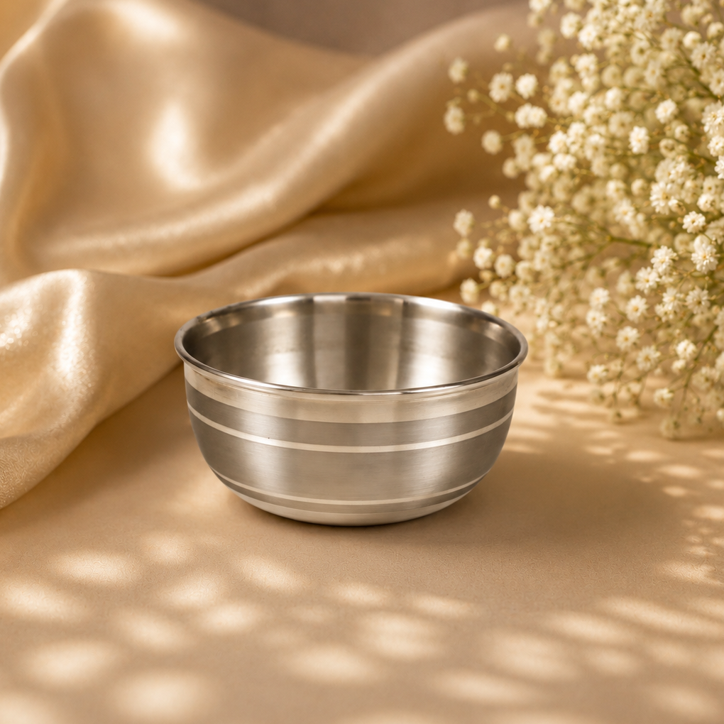 Classic Stripe Silver Bowl