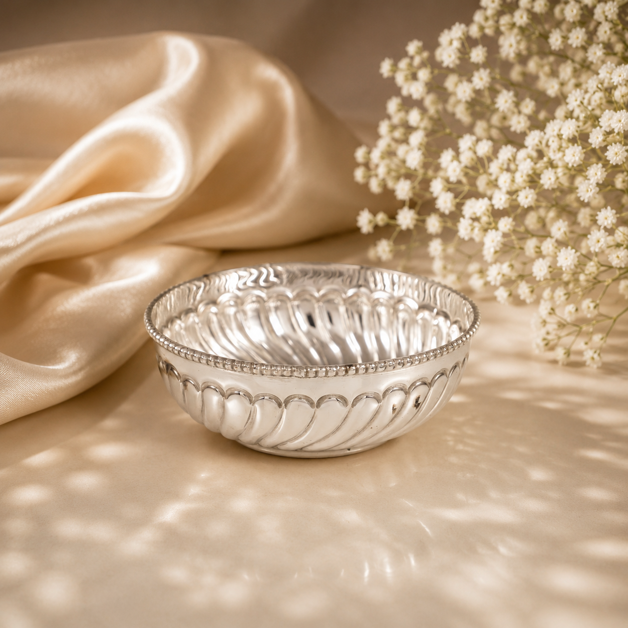 Royal Petal Silver Bowl