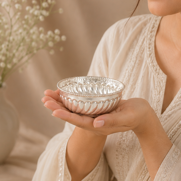 Royal Petal Silver Bowl