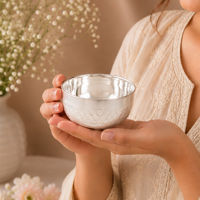 Grace Honeycomb Silver Bowl