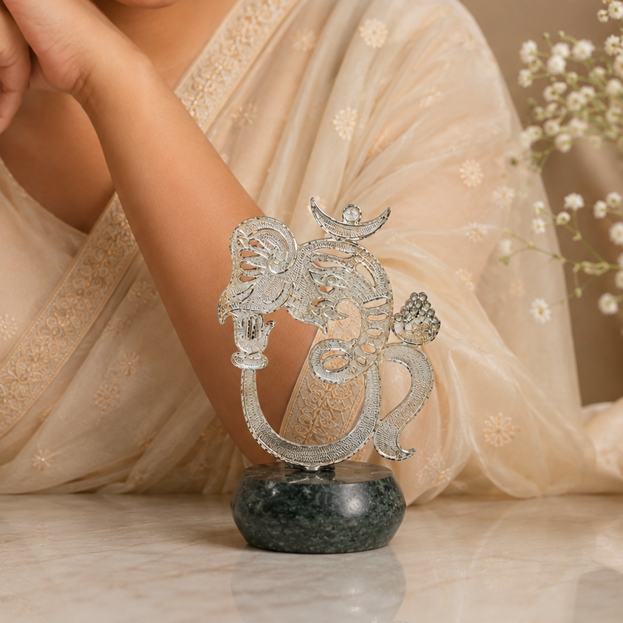 Divine Om Silver Showpiece