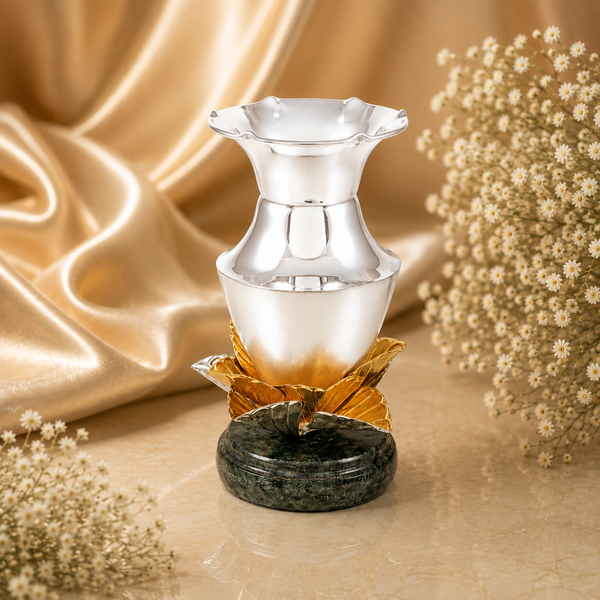 Lotus Grace Silver Floral  Vase