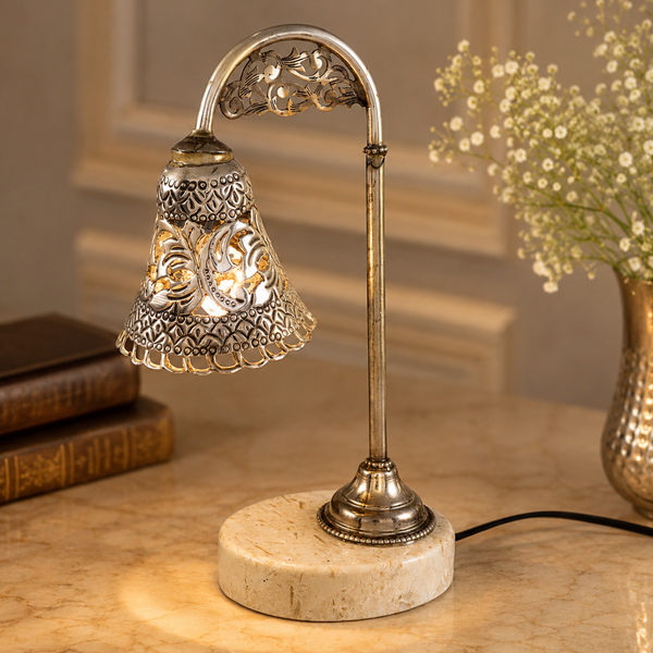 Majestic Antique Silver Lamp