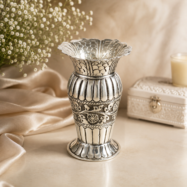 Imperial Blossom Silver Flower Vase