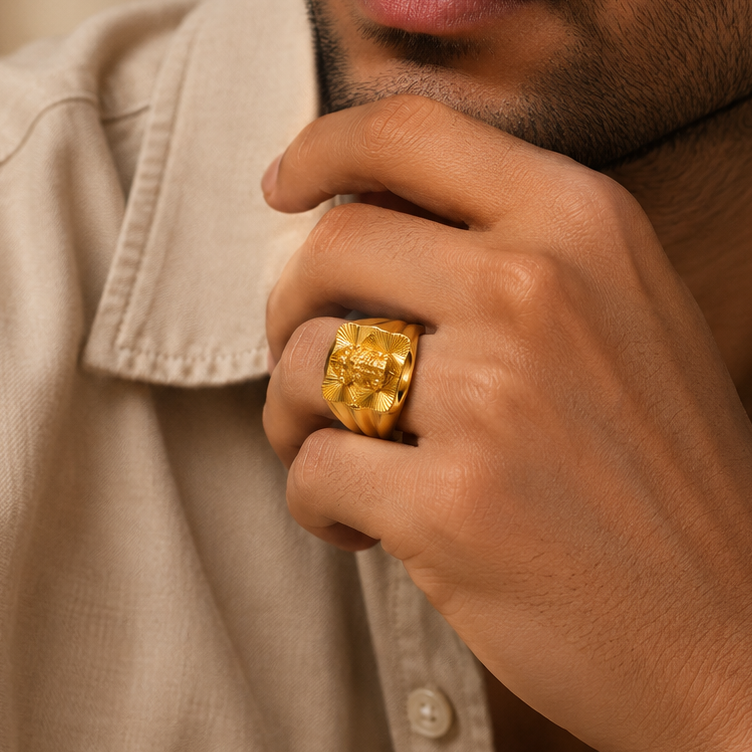 Shivansh Radiance Gold Ring For Him