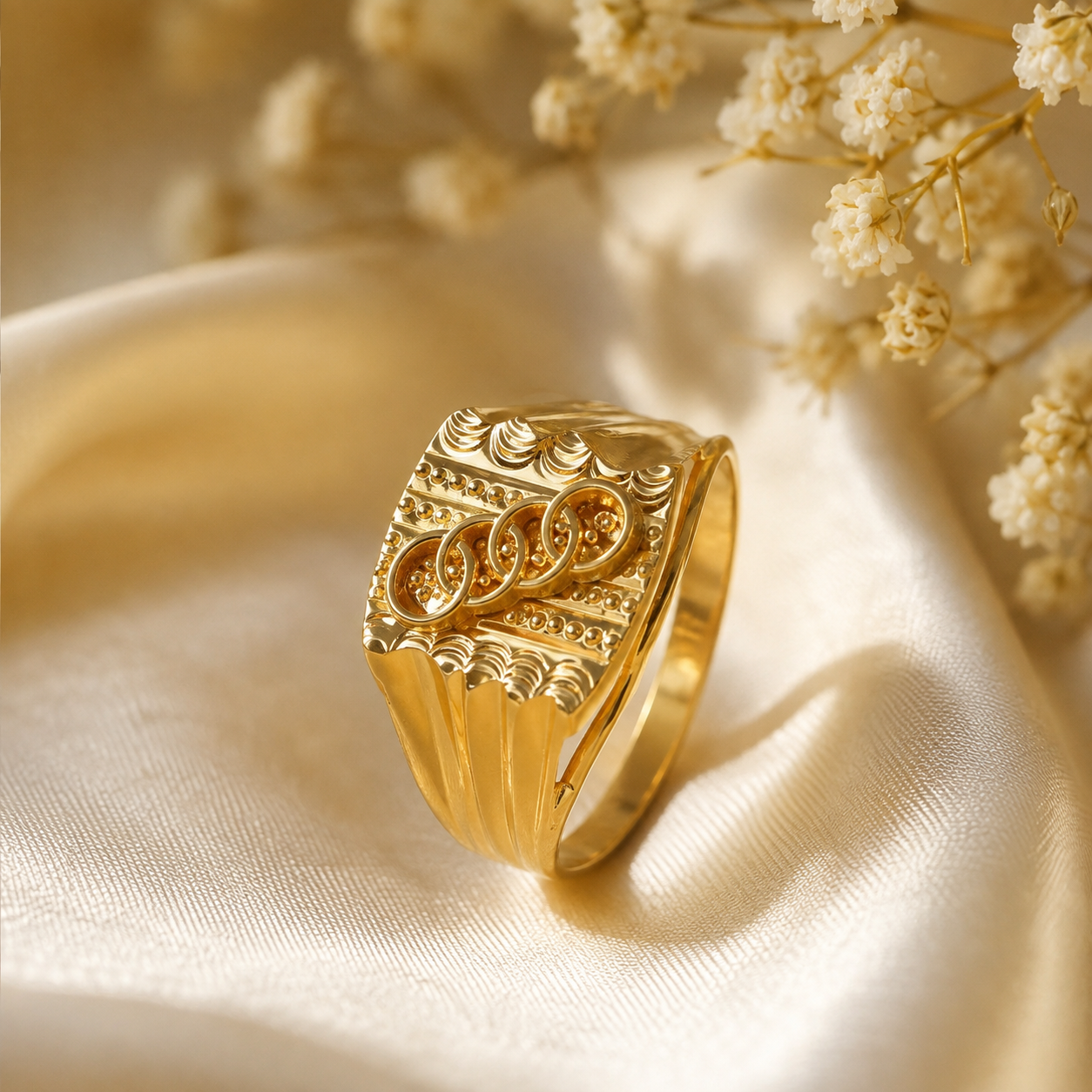 Zayan Swirl Gold Ring For Him