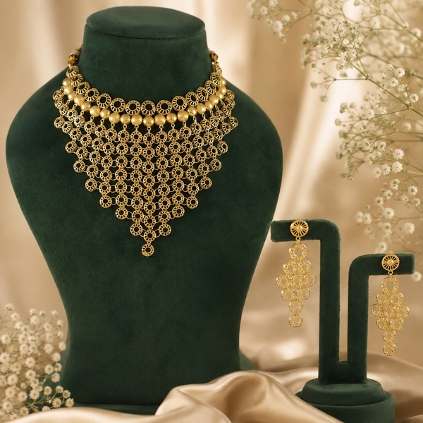 Imperial Mesh Gold Necklace Set