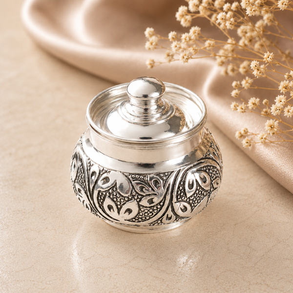 Antique Leaf Silver Box
