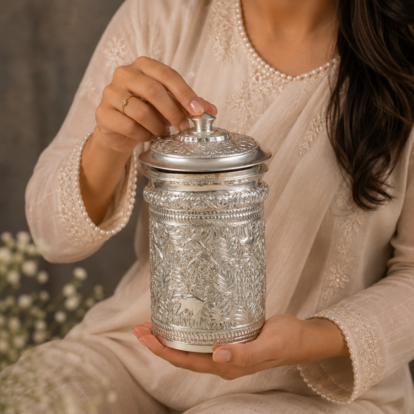Classic  Floral Silver Box