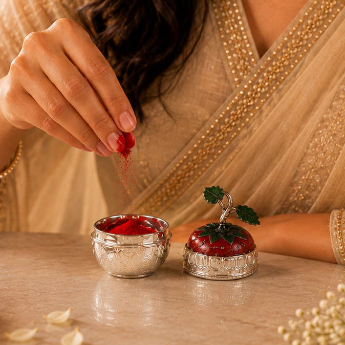 Shringar Sindur Silver Box