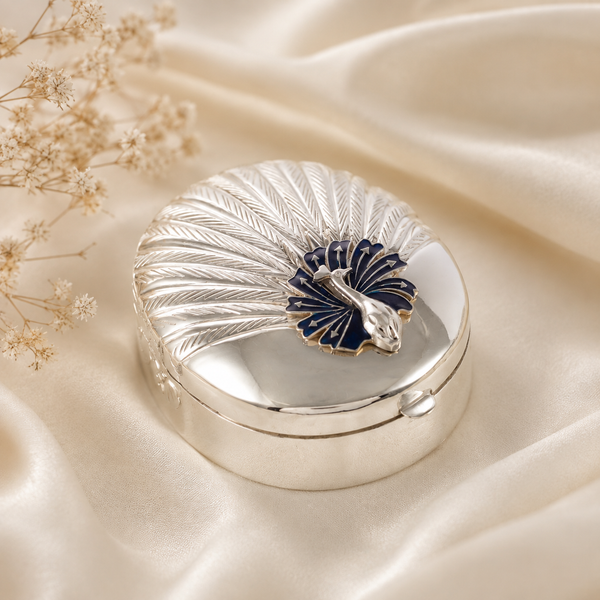 Shahi Peacock Silver Box