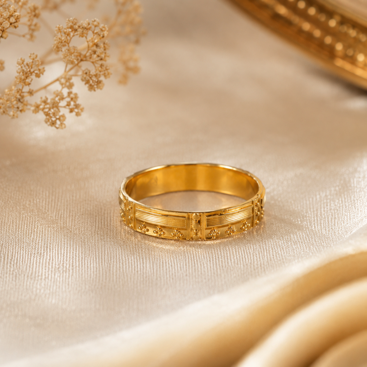 Eshani Panel Gold  Band Ring