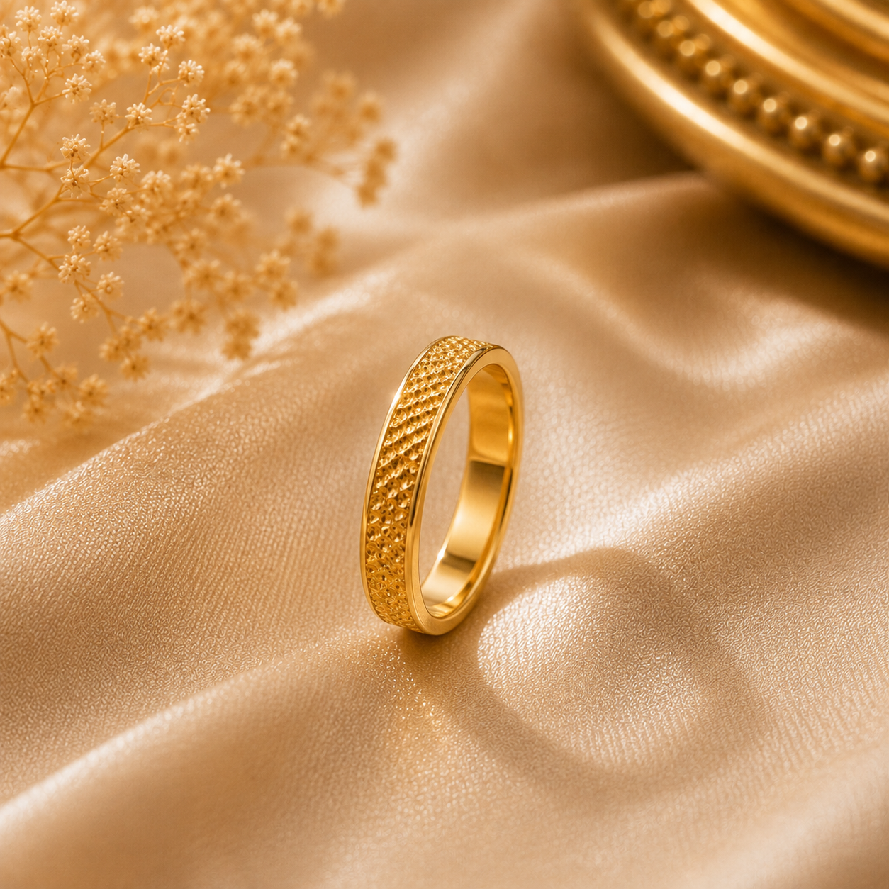 Vanya Luxe Hammered Gold Ring