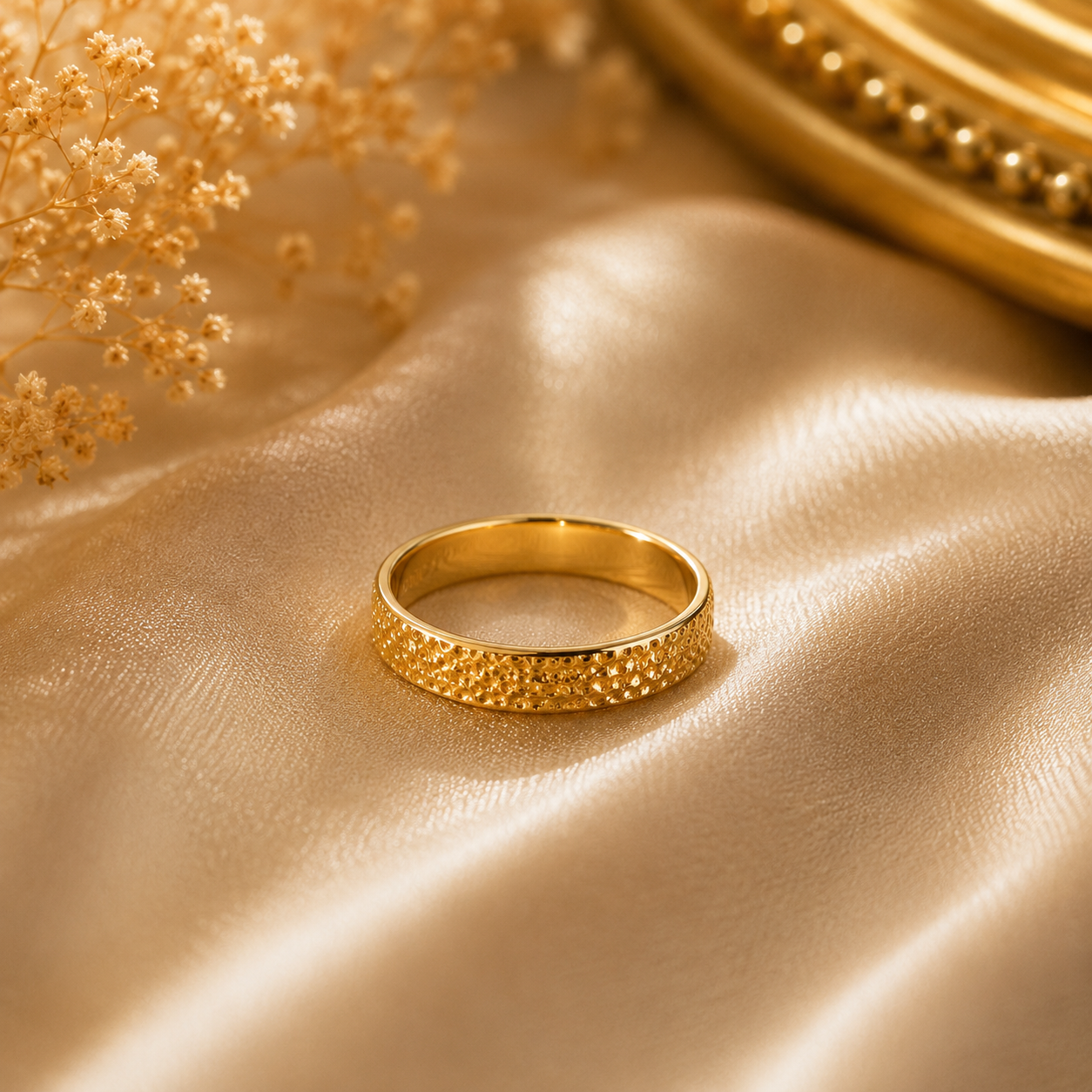 Vanya Luxe Hammered Gold Ring