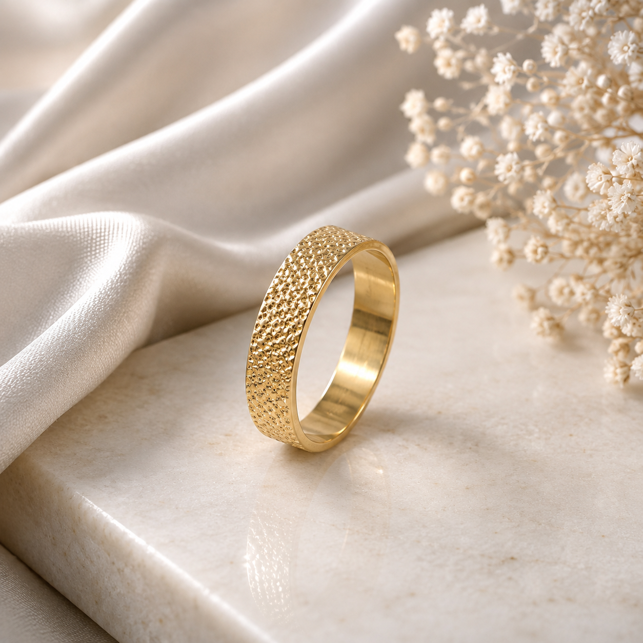 Yug Textured Gold  Band Ring For Him