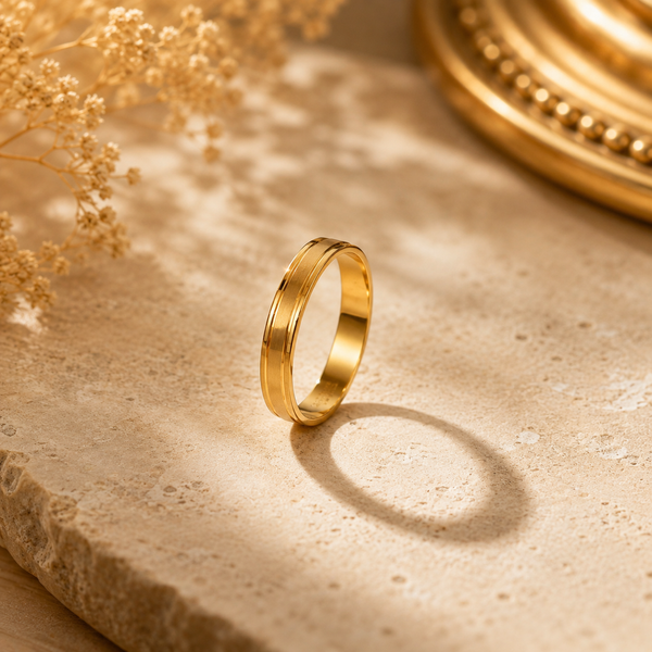 Vanya Double Edge Gold Band  Ring