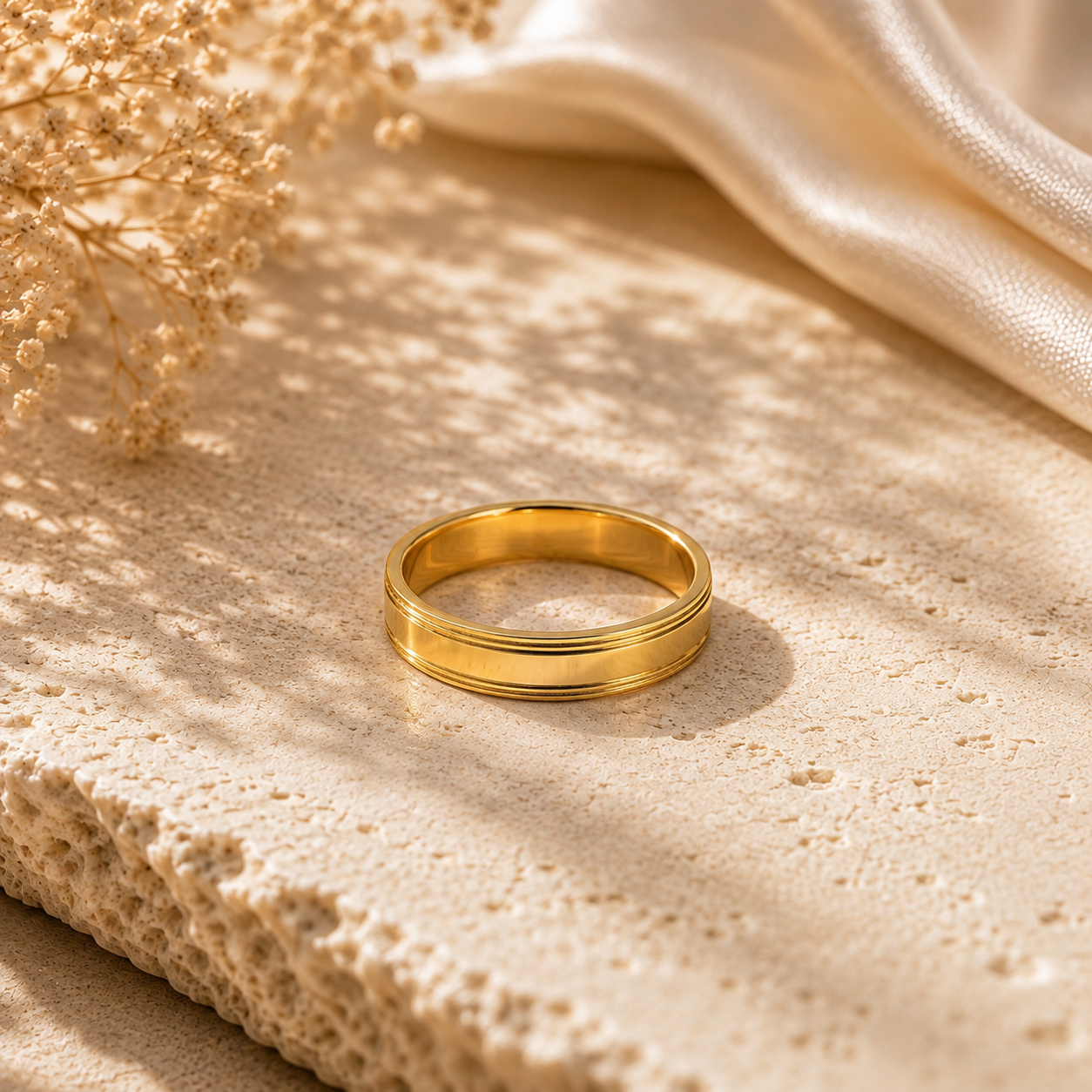 Vanya Double Edge Gold Band  Ring