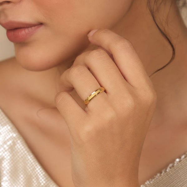 Trisha Aurex Facet Gold Band Ring