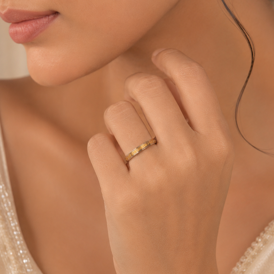 Yana Beaded Dual-Tone Gold Band Ring