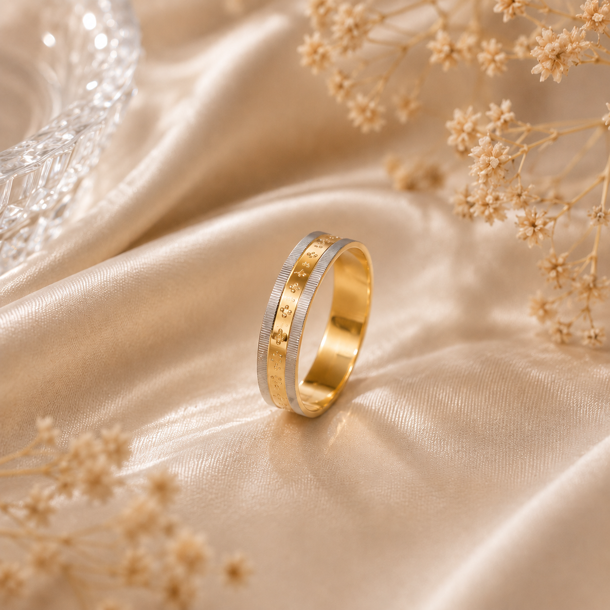 Rivan Dual-Tone Gold Band Ring For Him