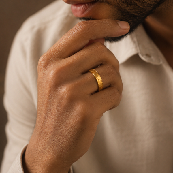 Prism Gold Band Ring For Him