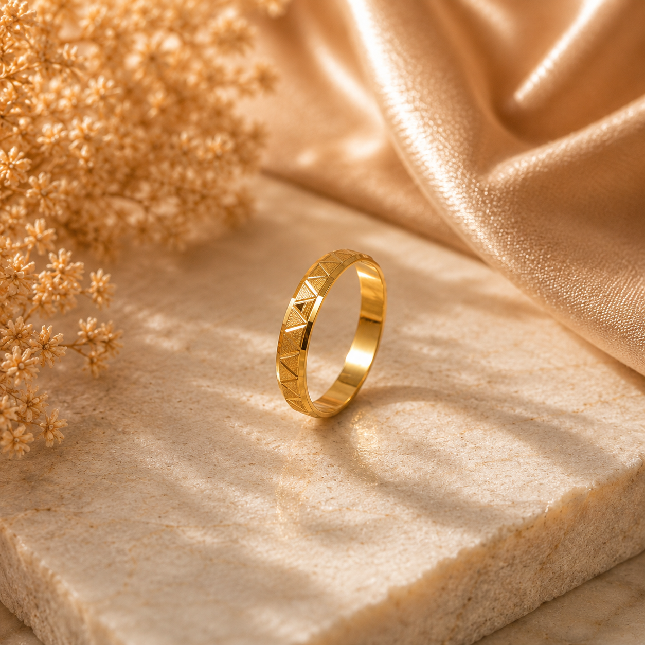 Aarvik Engraved Gold Band Ring
