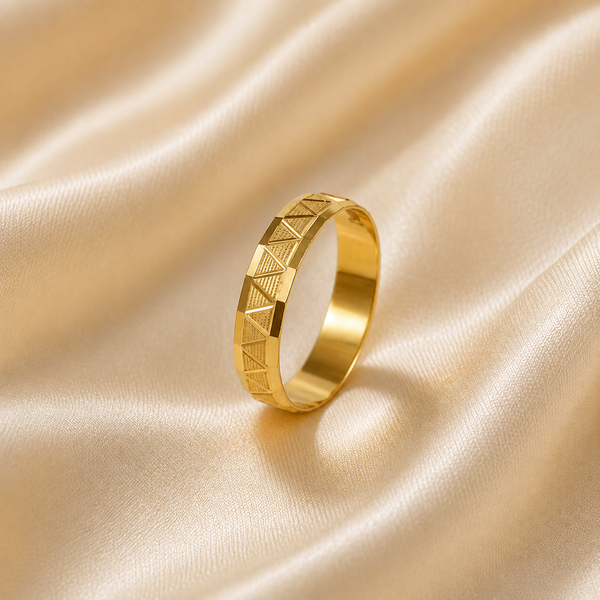 Reyansh Triangle Gold Band Ring For Him