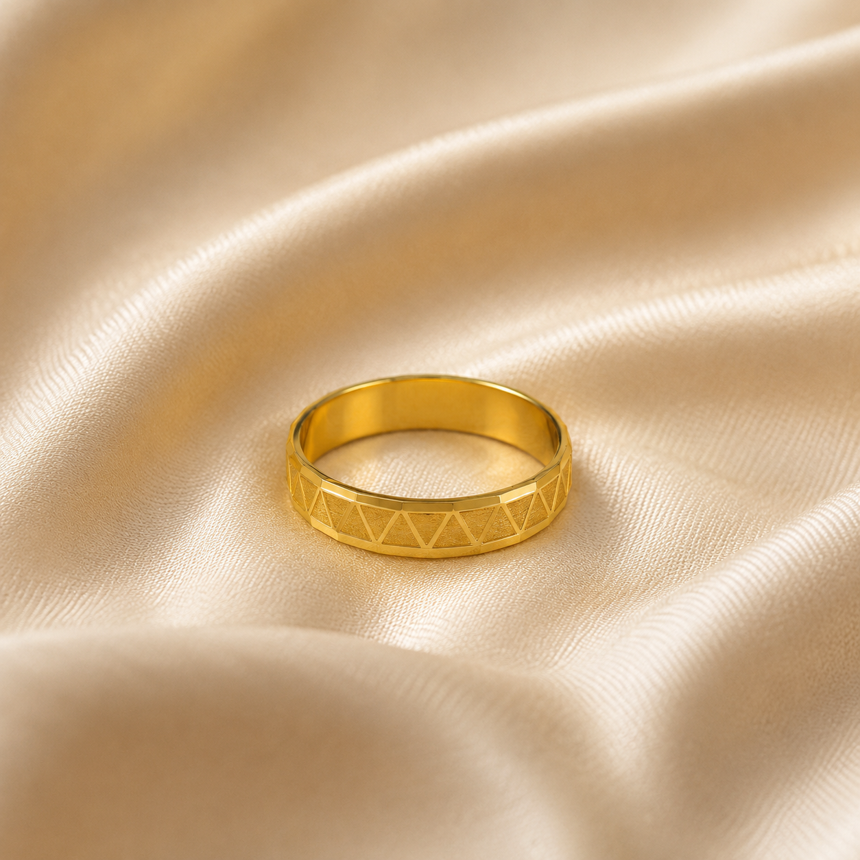 Reyansh Triangle Gold Band Ring For Him