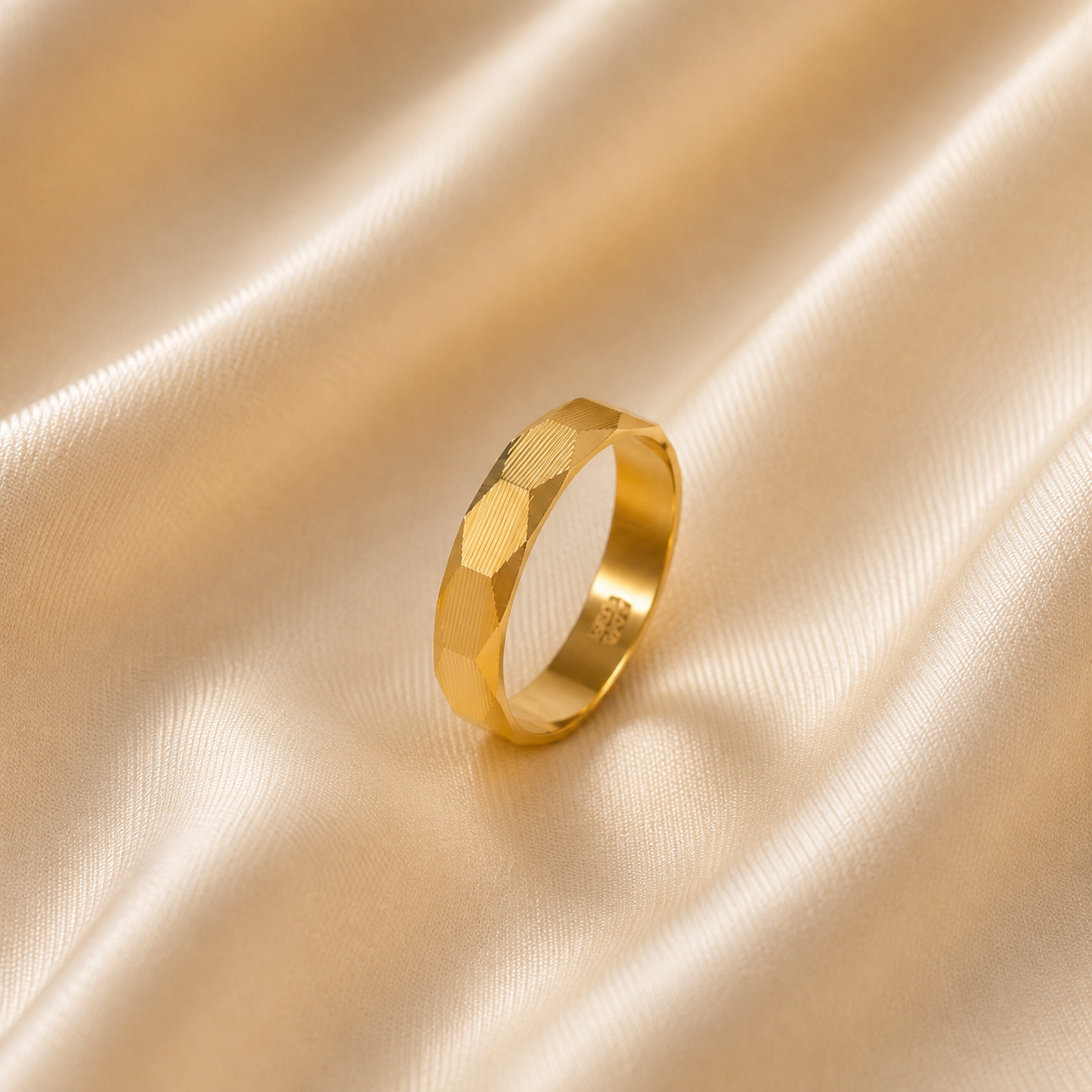 Arnav Geo Cut Gold Band Ring For Him