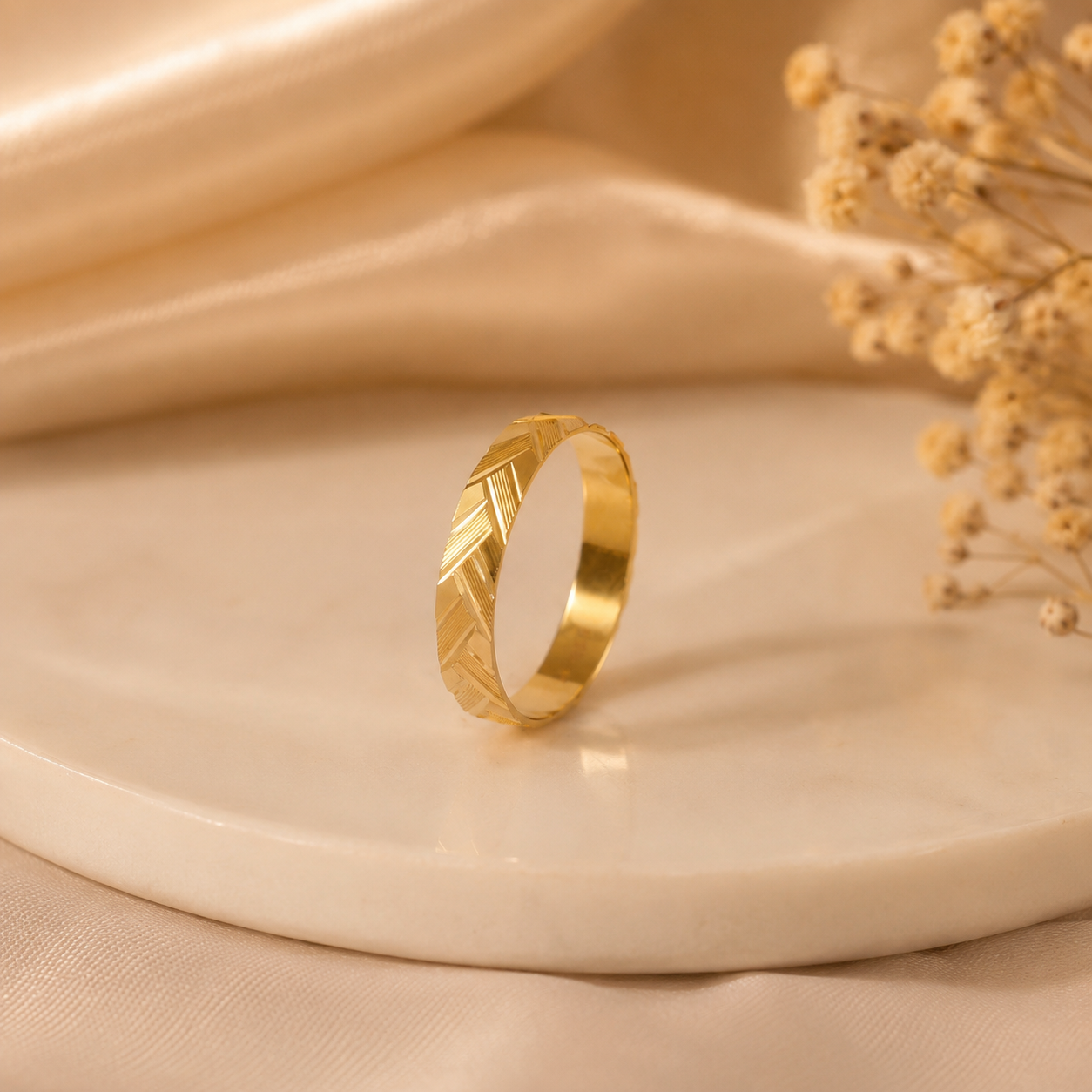 Myra Linear Gold Band Ring