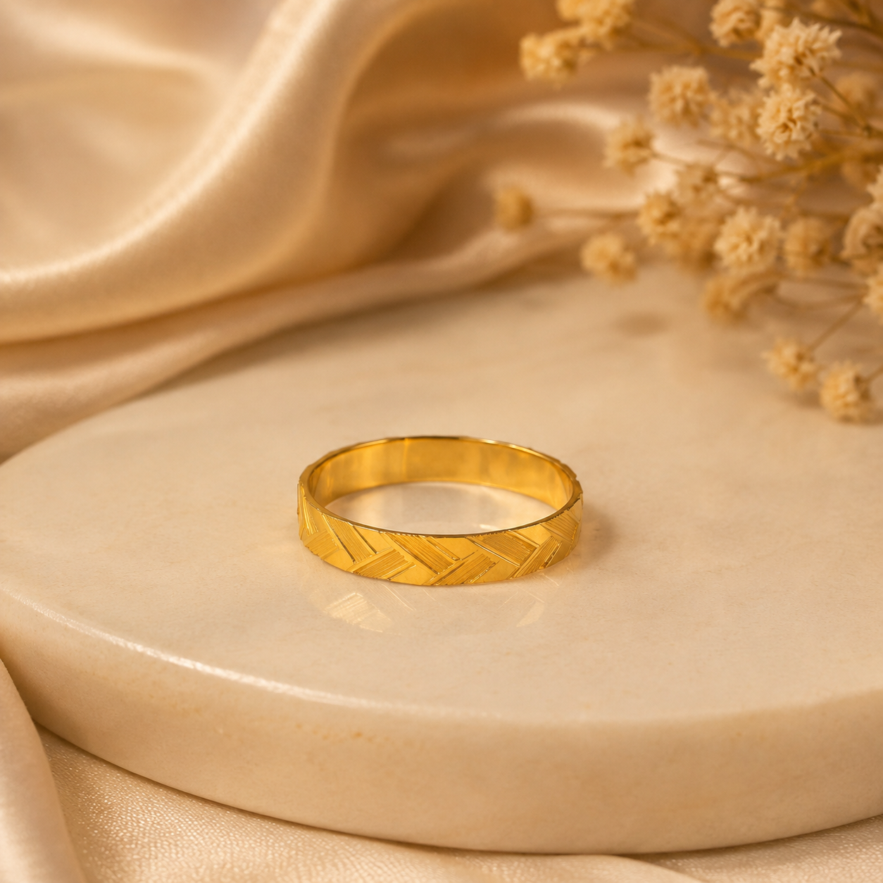 Myra Linear Gold Band Ring
