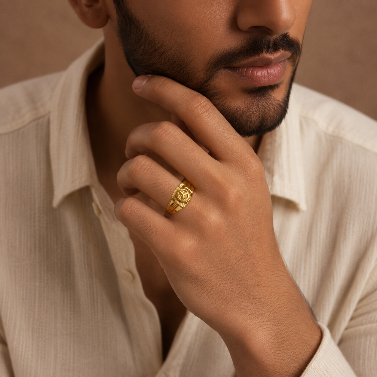 Vedant Majestic Gold Ring For Him