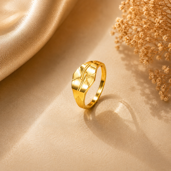 Ronav Sculpted Gold Ring For Him