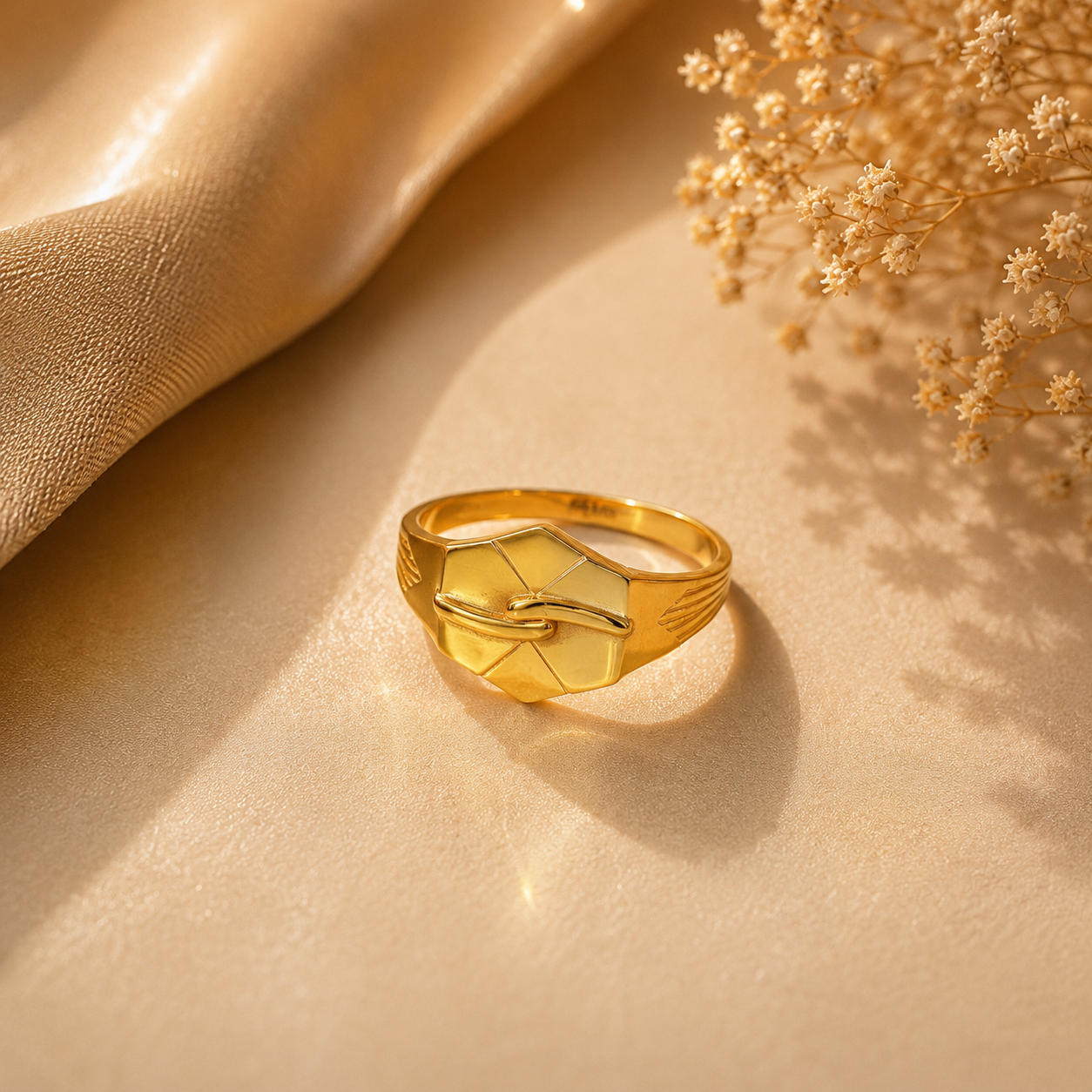 Ronav Sculpted Gold Ring For Him