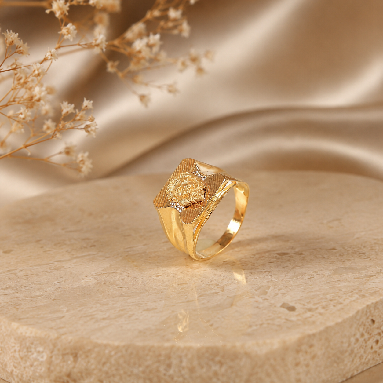 Anvit Royal Lion Gold Ring For Him