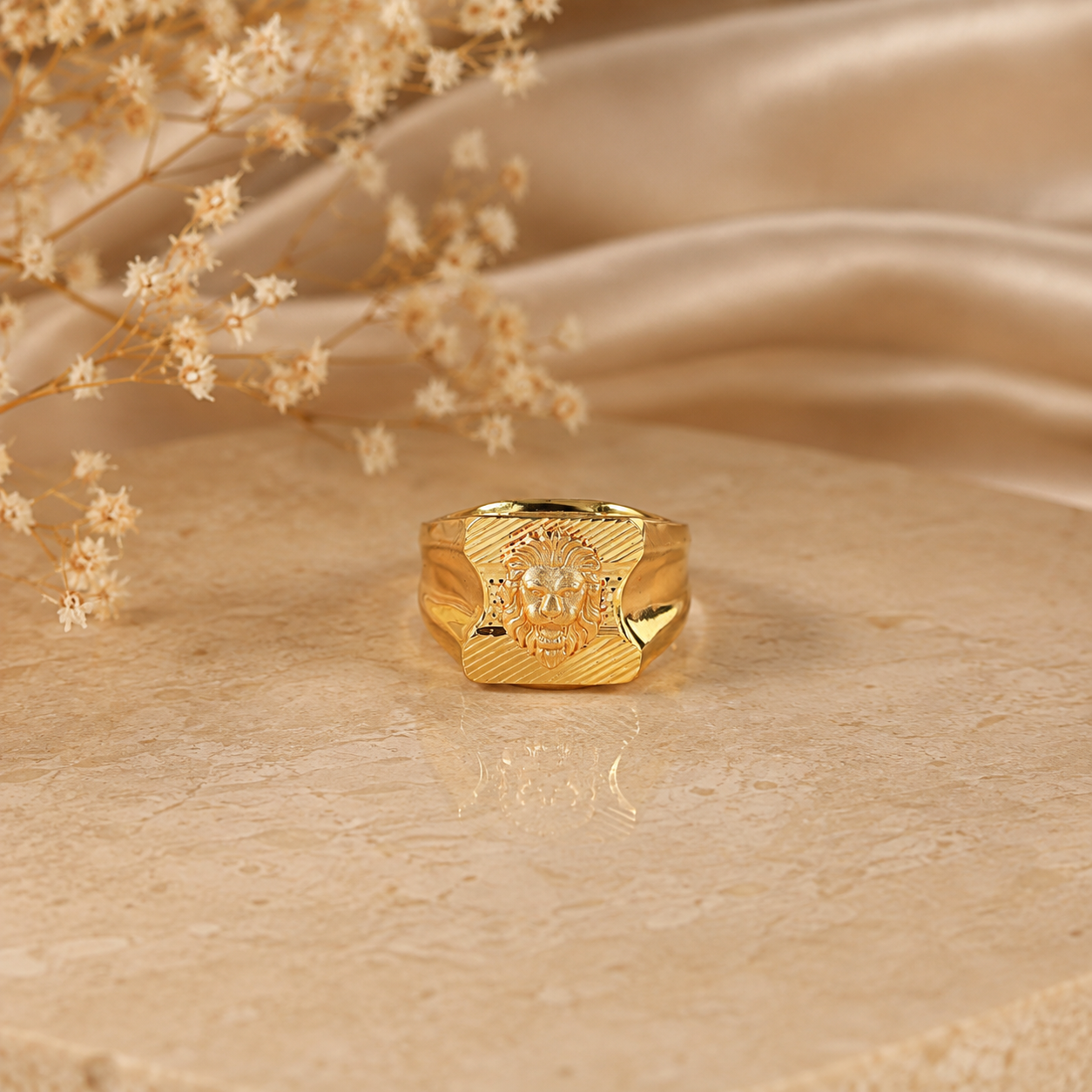 Anvit Royal Lion Gold Ring For Him