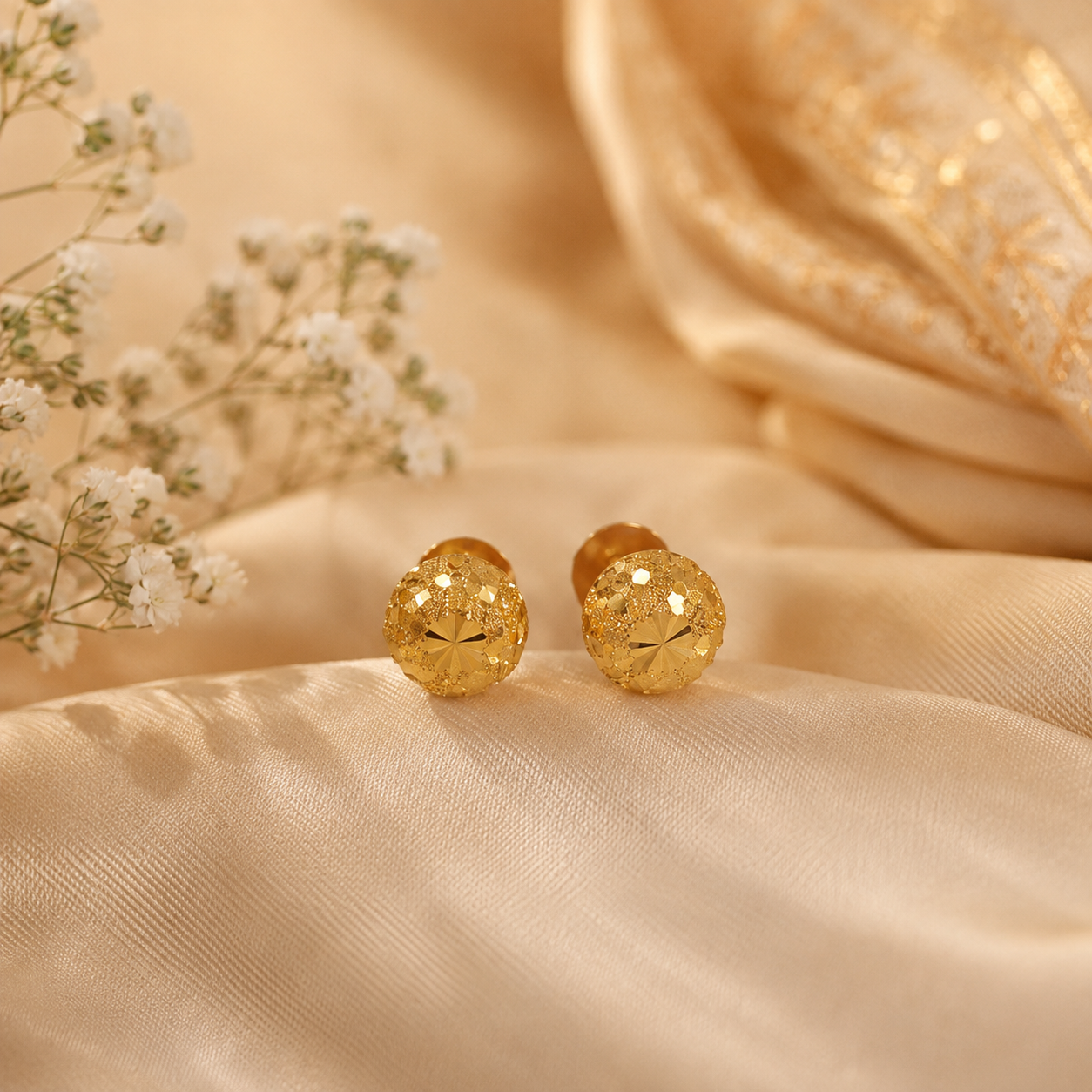 Ira Shimmer Sphere Gold Earrings
