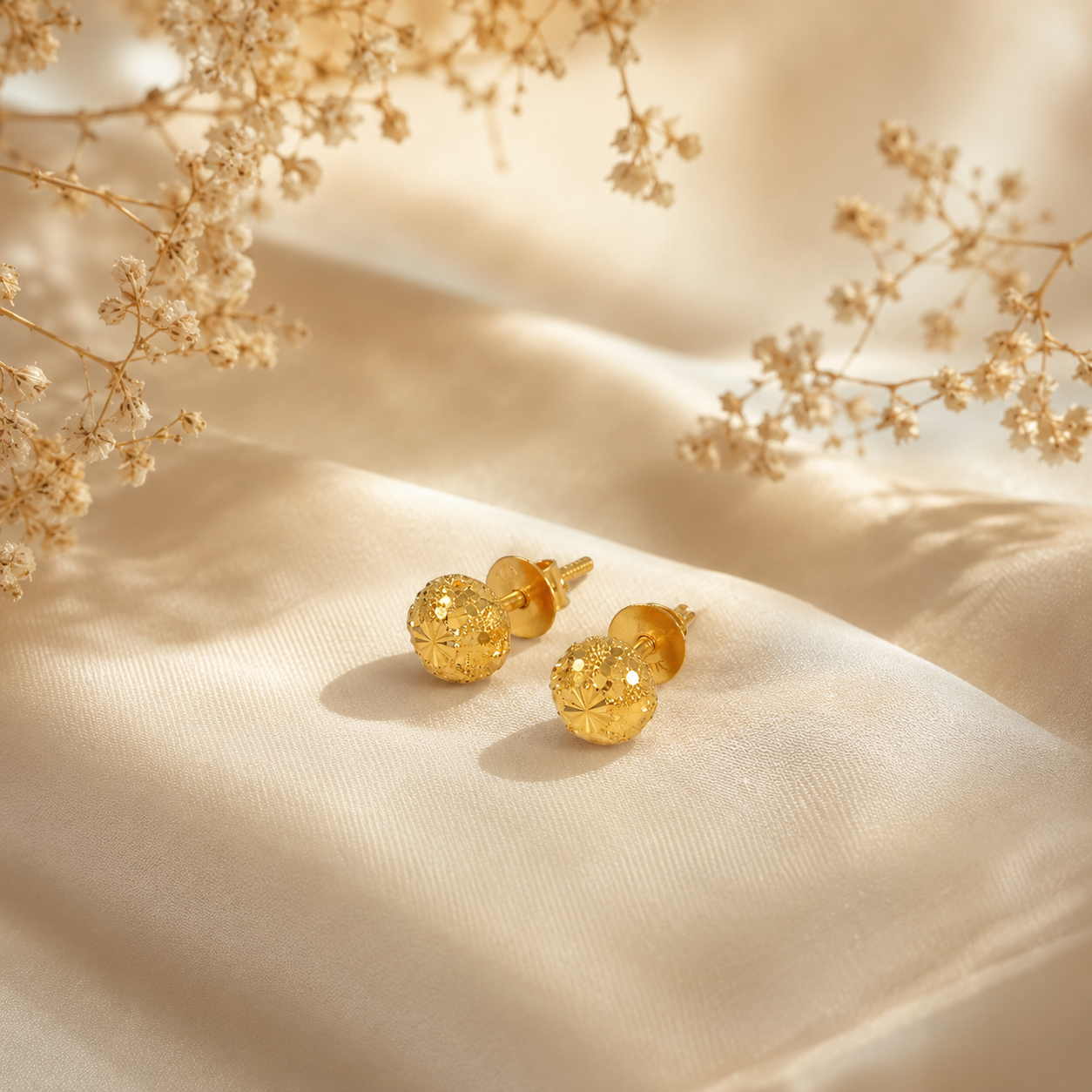 Ira Shimmer Sphere Gold Earrings