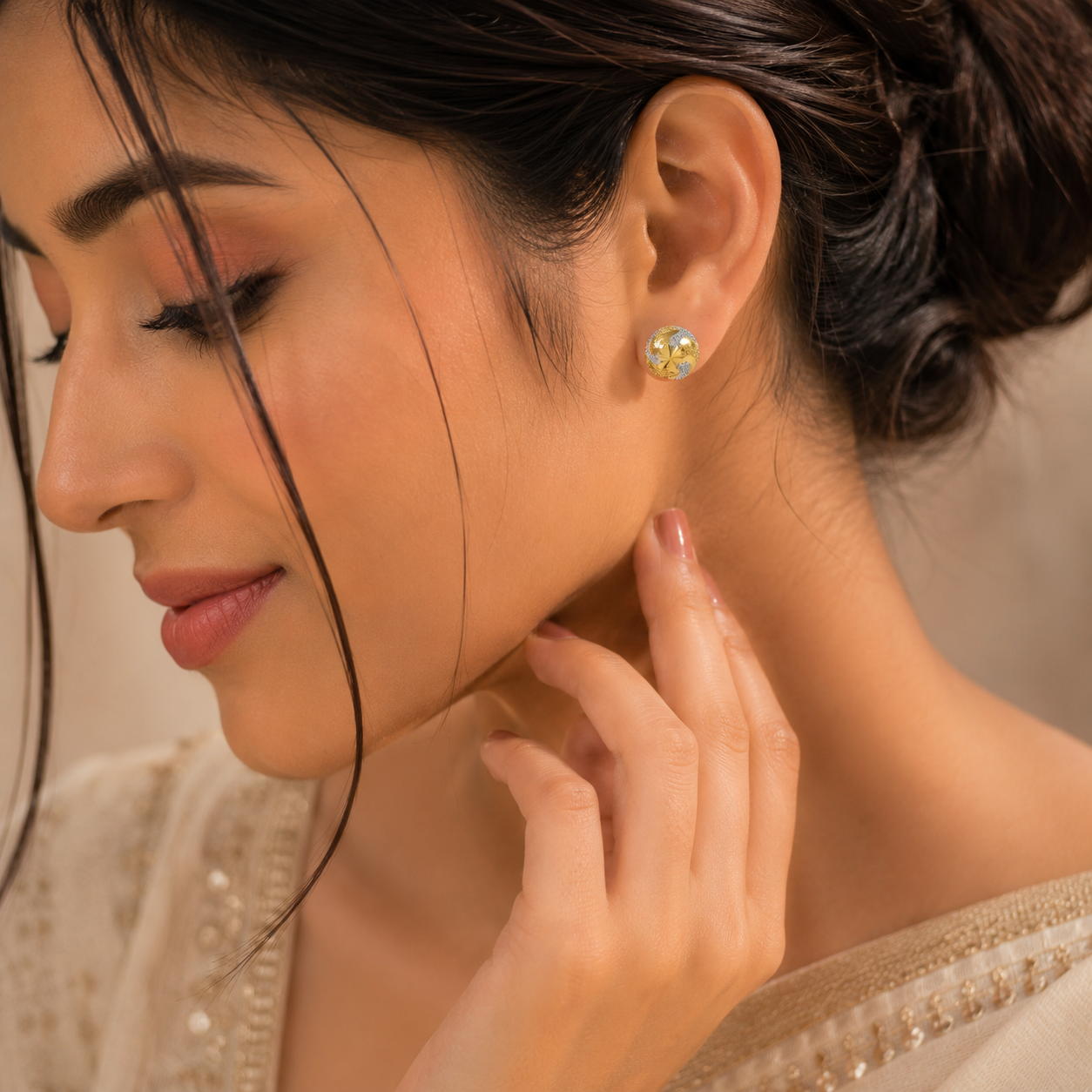 Tara Dual Glow Gold Earrings