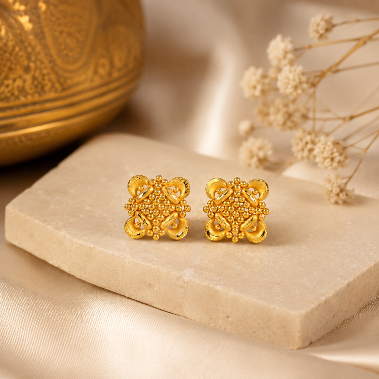 Amaira Floral Gold Earrings