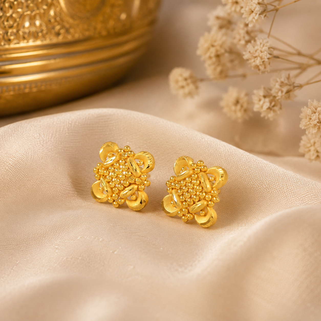 Amaira Floral Gold Earrings
