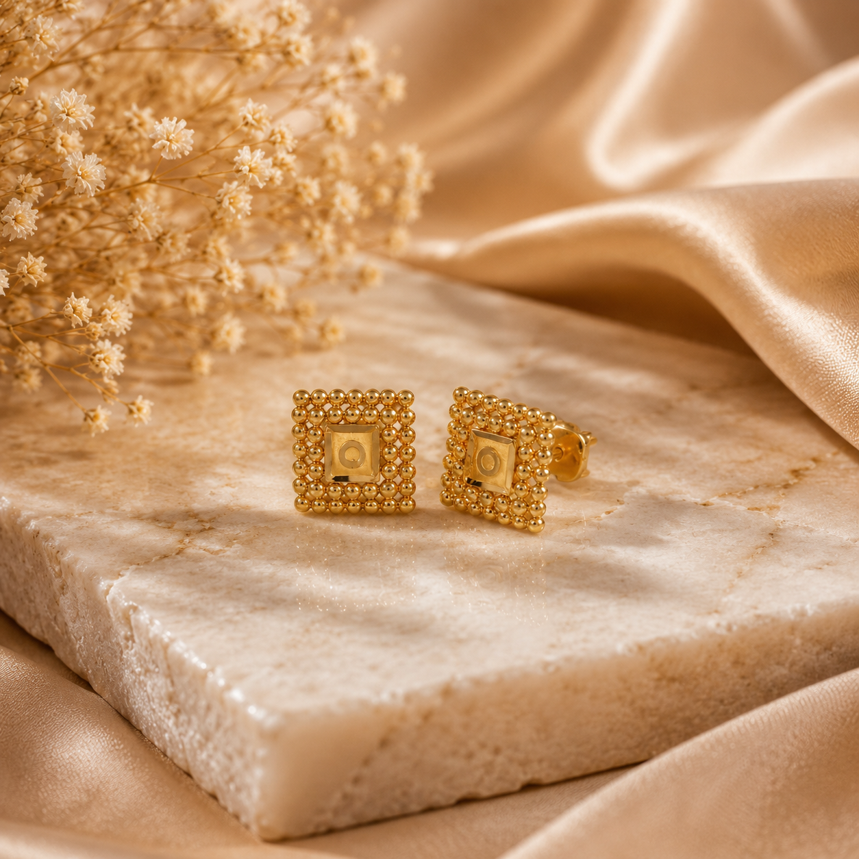 Kiara  Frame Gold Earrings