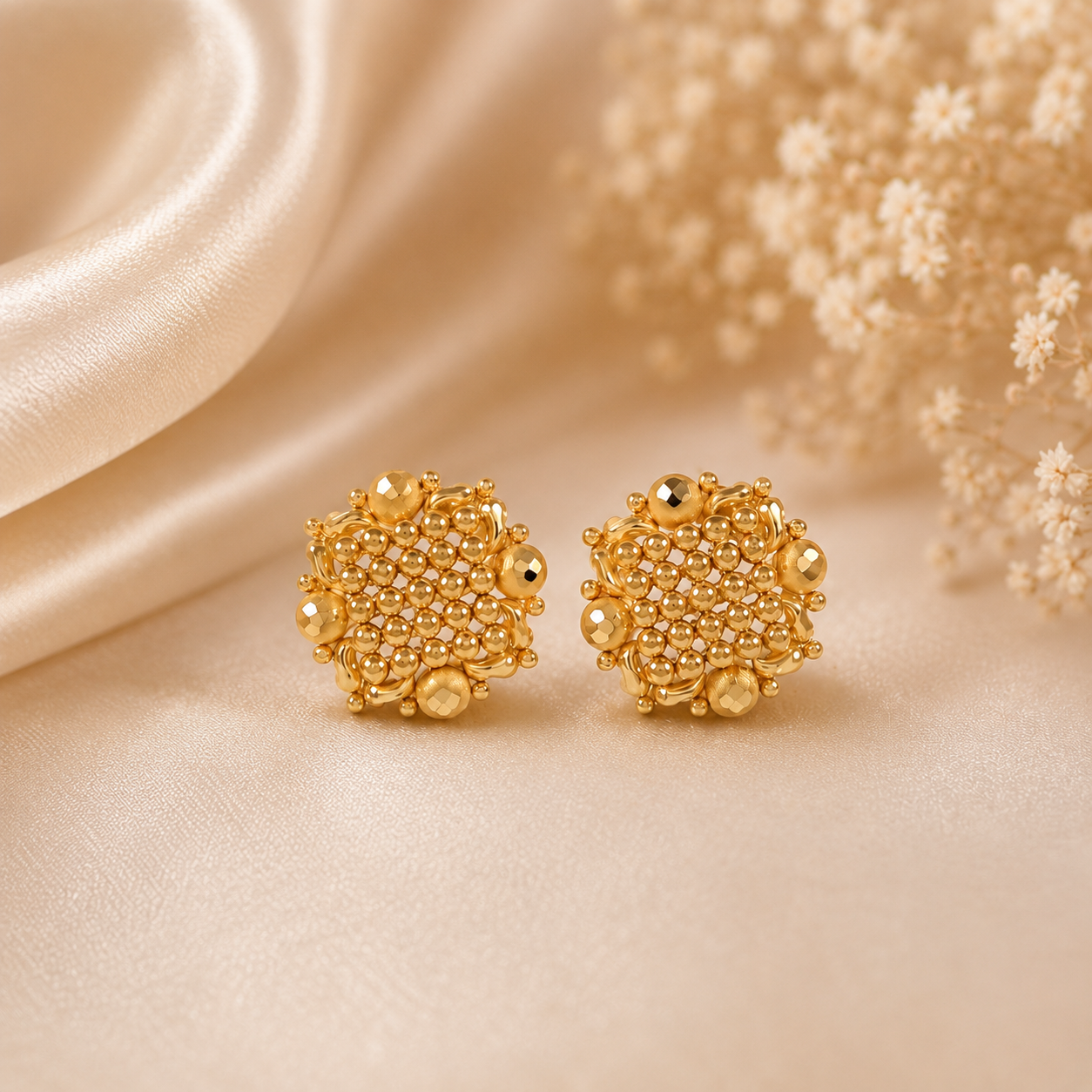 Riyana Pearl Charm Gold Earrings