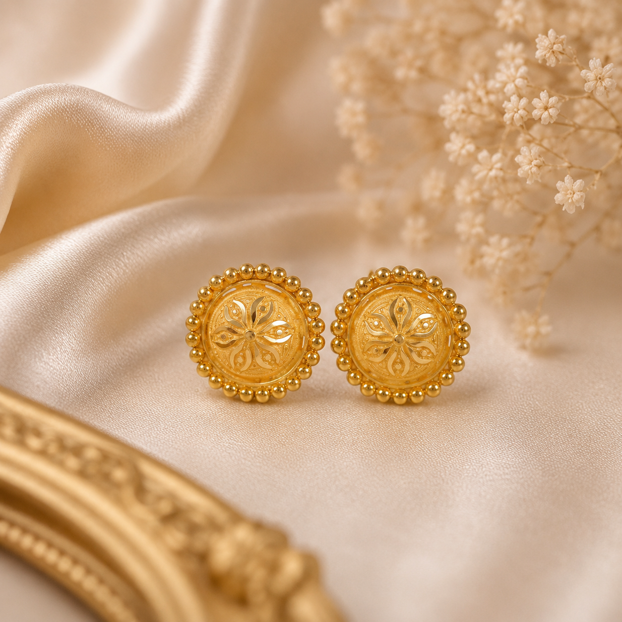 Rivya Floral Bloom Gold Earrings